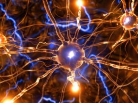 Brain with a flashing warning light
