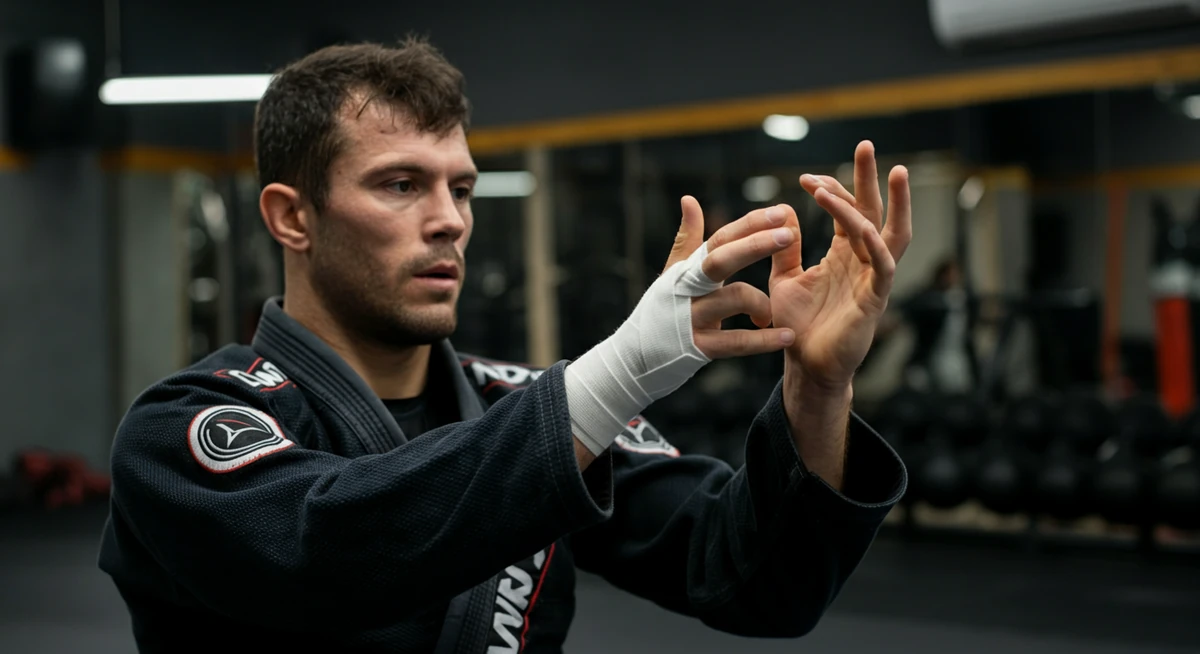 BJJ-utøver gjør finger- og håndleddsrehab — daglig protokoll