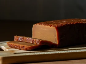 Tradisjonell norsk brunost — karamellisert mysost og melkeprotein