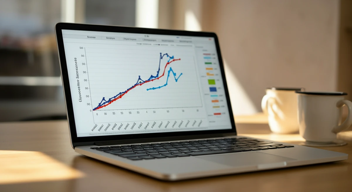 Spreadsheet med glukoserespons-grafer for ulike frokoster