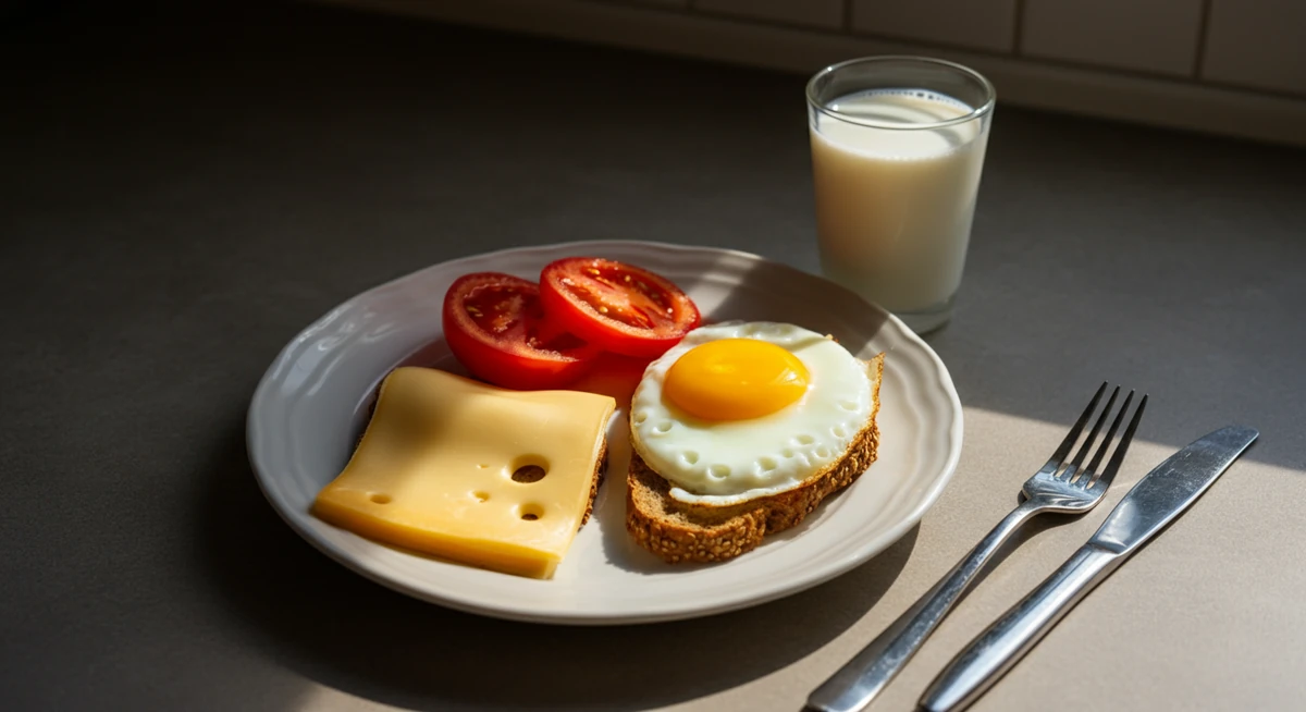 Norsk frokost: rundstykke, brunost, tomat — testet for glukose-respons