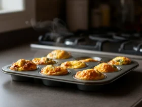 Egg muffins ferdig stekt i muffinsform