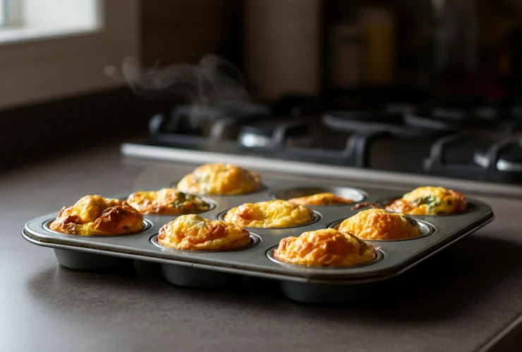 Egg muffins ferdig stekt i muffinsform