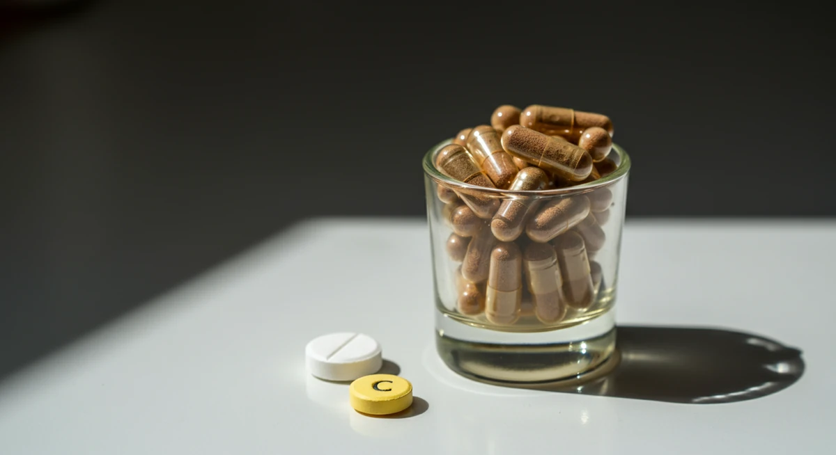 Jerntilskudd og C-vitamin tablet for bedre opptak