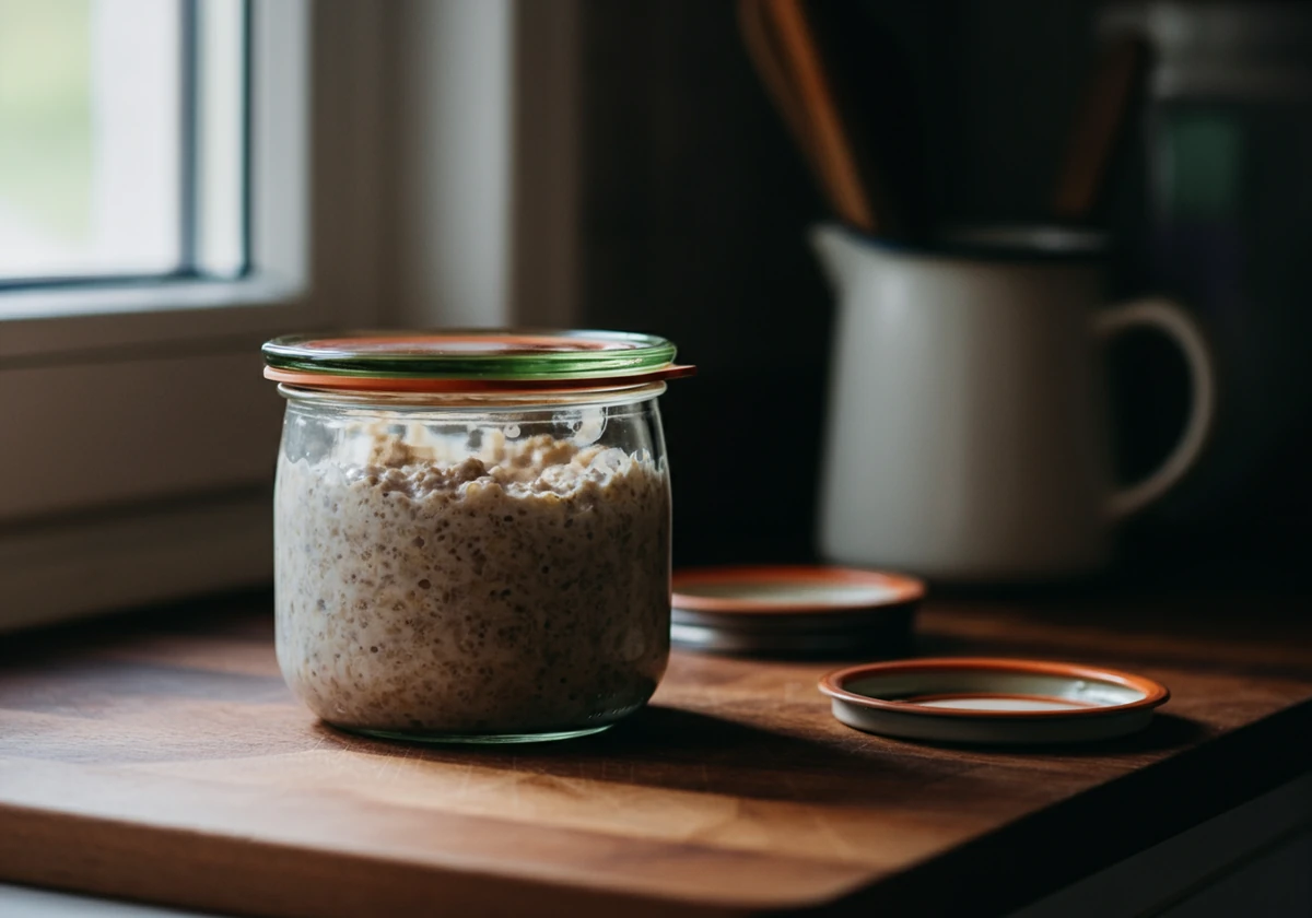Havregrøt i glasskrukke som meal prep