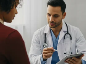 Endokrinolog forklarer HbA1c-resultater til pasient