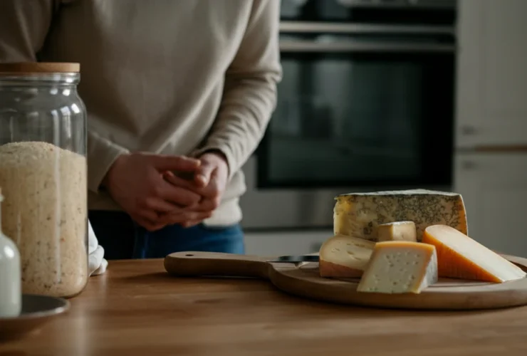 Person vurderer modnet ost — typisk trigger ved histaminintoleranse