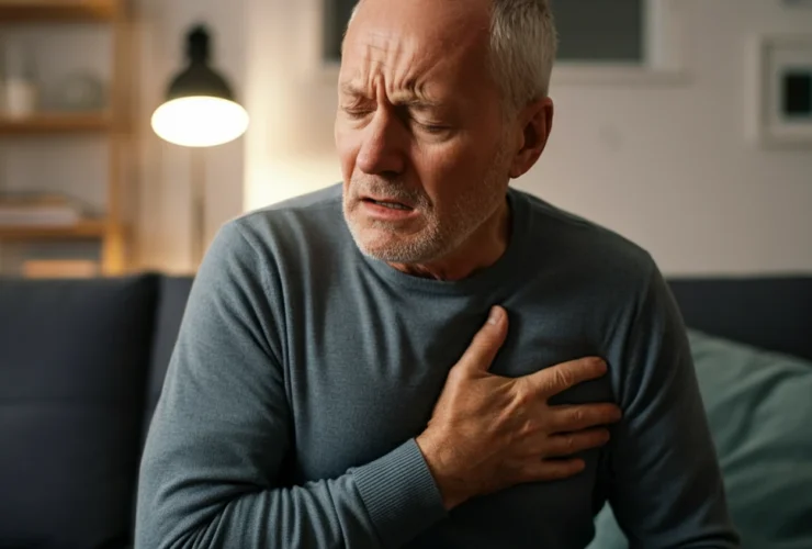 Mann over 60 kjenner mild brystubehag — mulig tidlig hjerteinfarkt-tegn