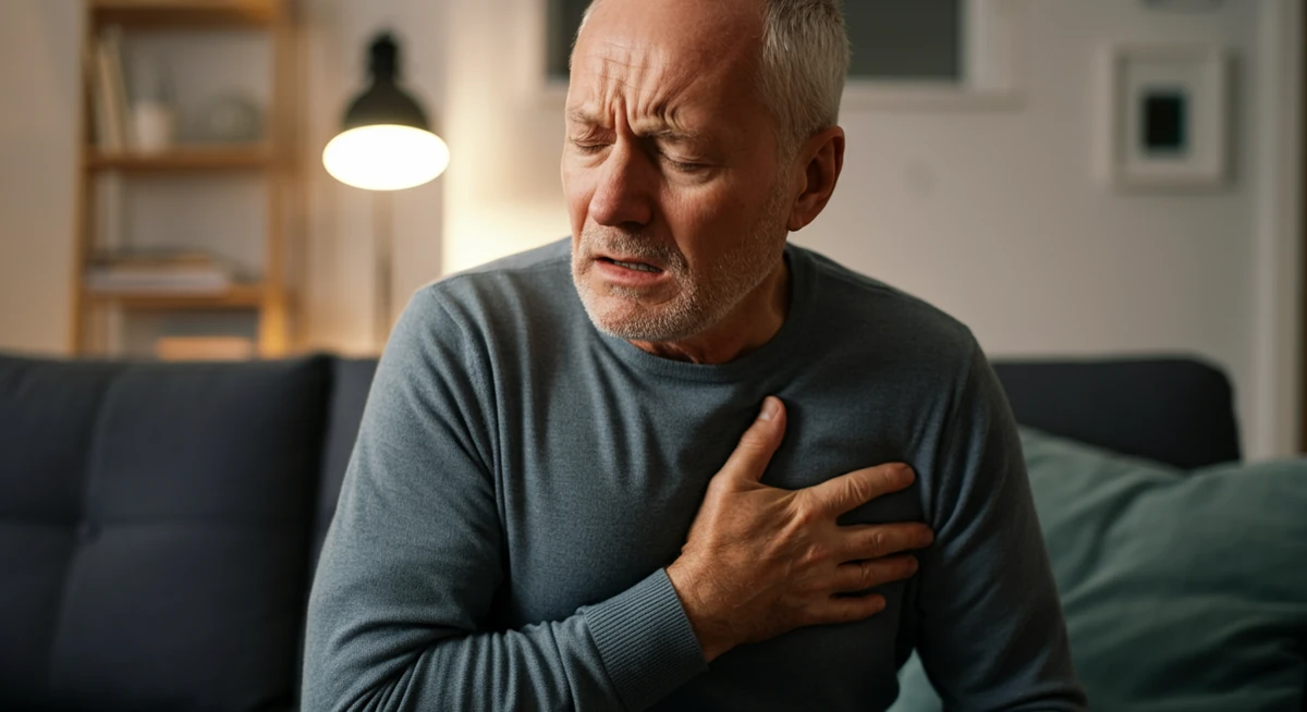Mann over 60 kjenner mild brystubehag — mulig tidlig hjerteinfarkt-tegn