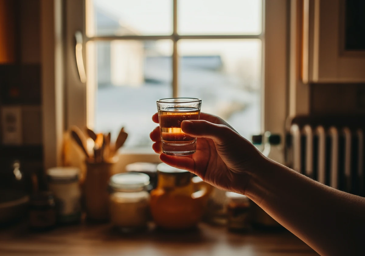 Daglig ingefær shot tas om morgenen