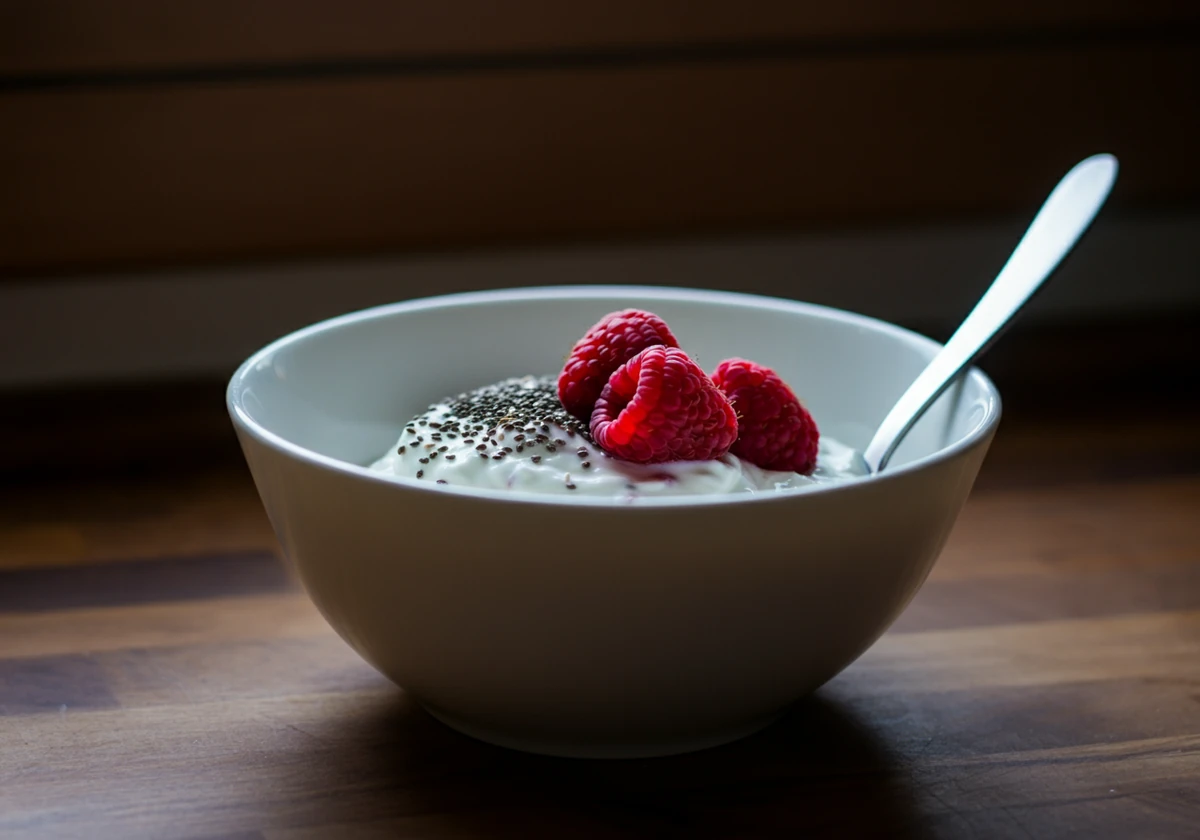 Gresk yoghurt med chia og bringebær