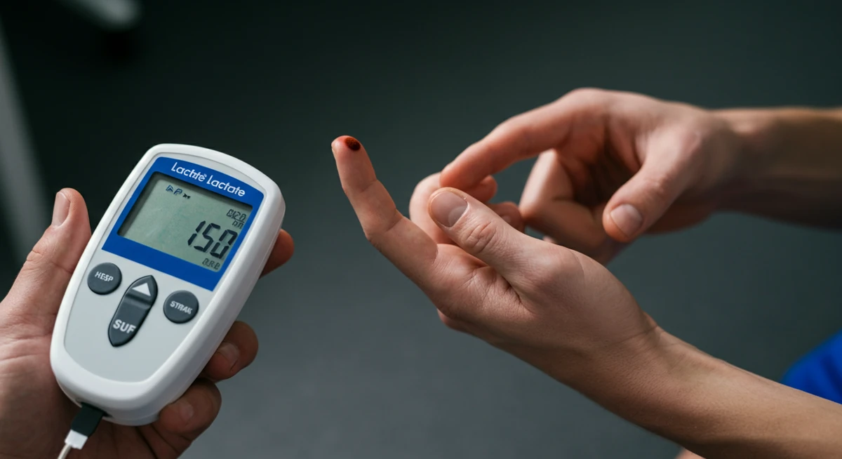 Laktat-måling med fingerstikk og håndholdt analyseapparat