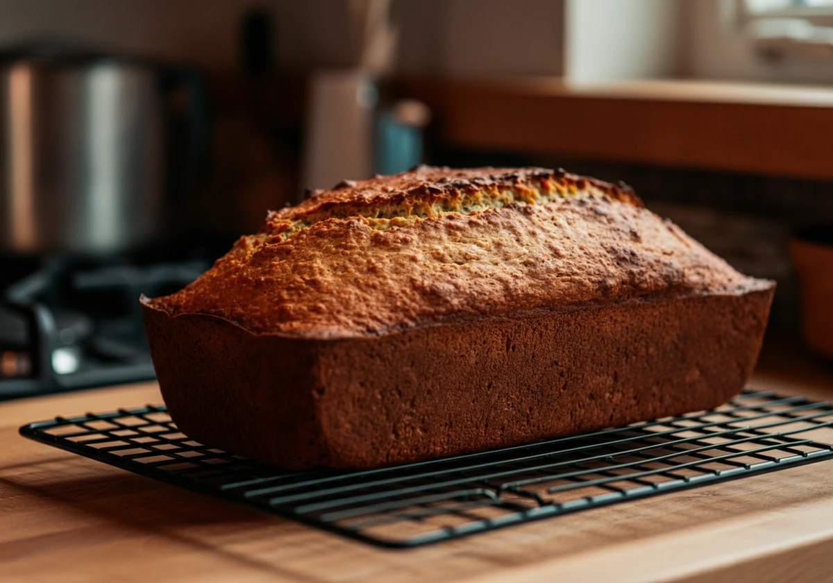 Ferdig lavkarbo brød avkjøles på rist