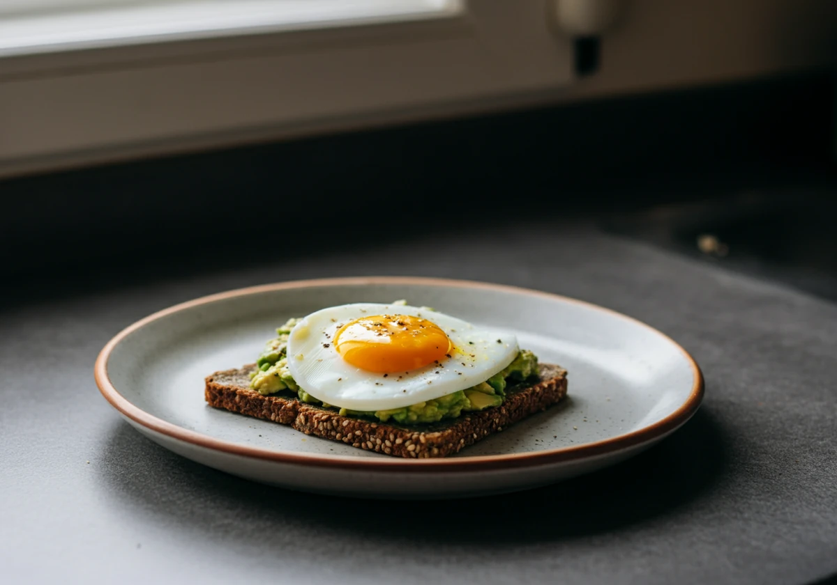 Skive lavkarbo brød med avokado og egg