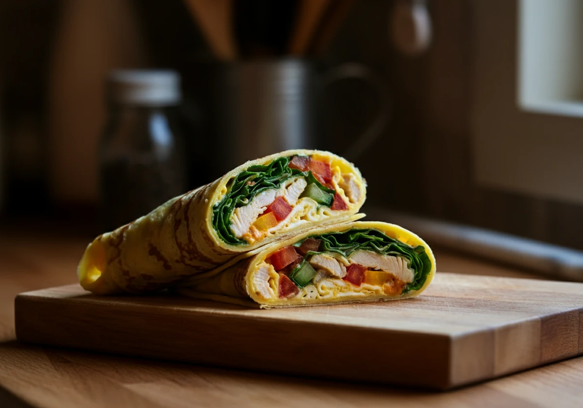 Eggewrap med kylling og grønnsaker
