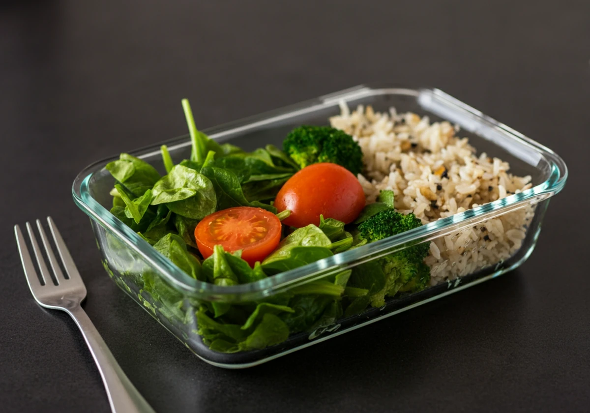 Lavkarbo middag i matboks som meal prep til neste dag