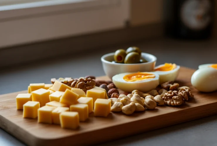 Lavkarbo snacks: ost, nøtter, egg og oliven