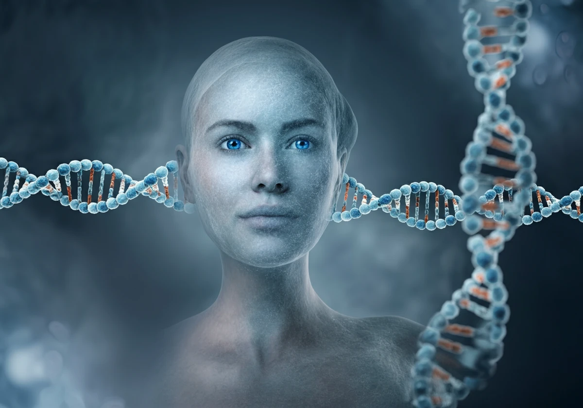 DNA-reparasjon og cellulær levetid illustrasjon
