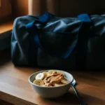 Pre workout snack med banan, peanøttsmør og havre