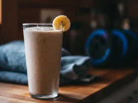Proteinsmoothie i høyt glass etter trening