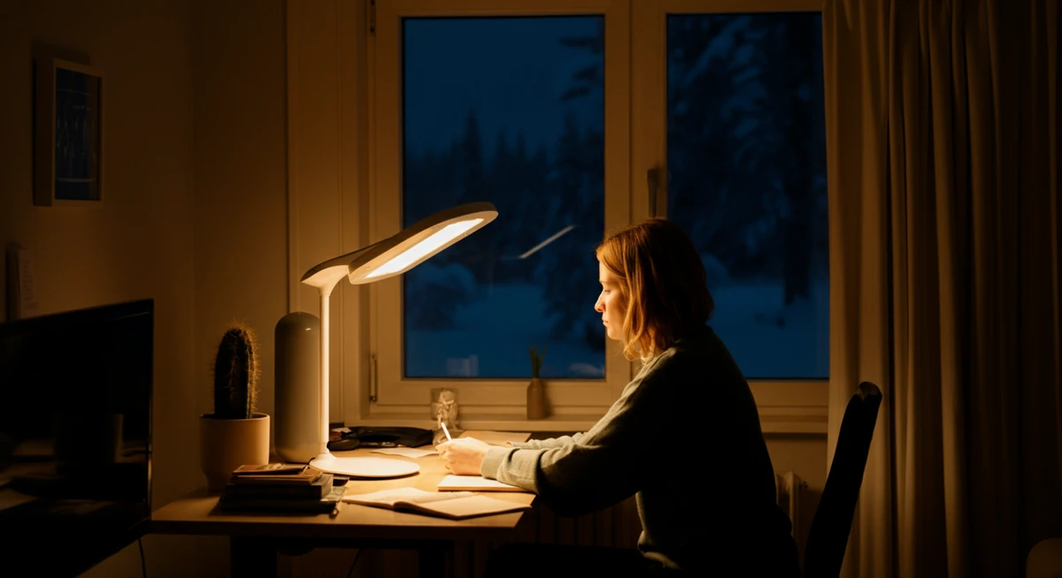 Lysterapi-lampe 10 000 lux som intervensjon mot polarnatt-skift