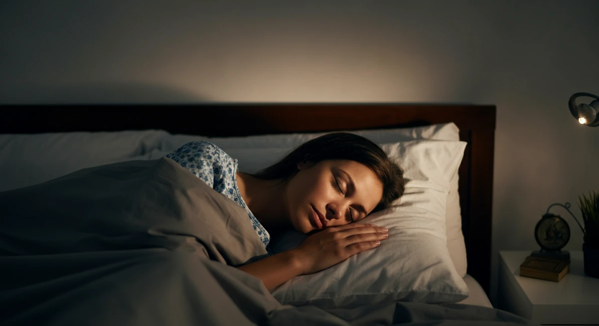 Kvinne sover dypt — hormoner styrer søvnkvalitet gjennom syklusen