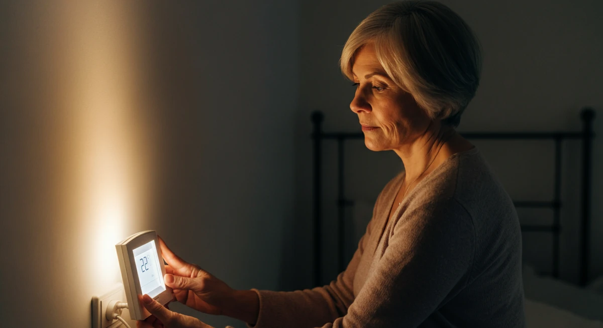 Justering av soveromstemperatur for å motvirke hetetokter i overgangsalder