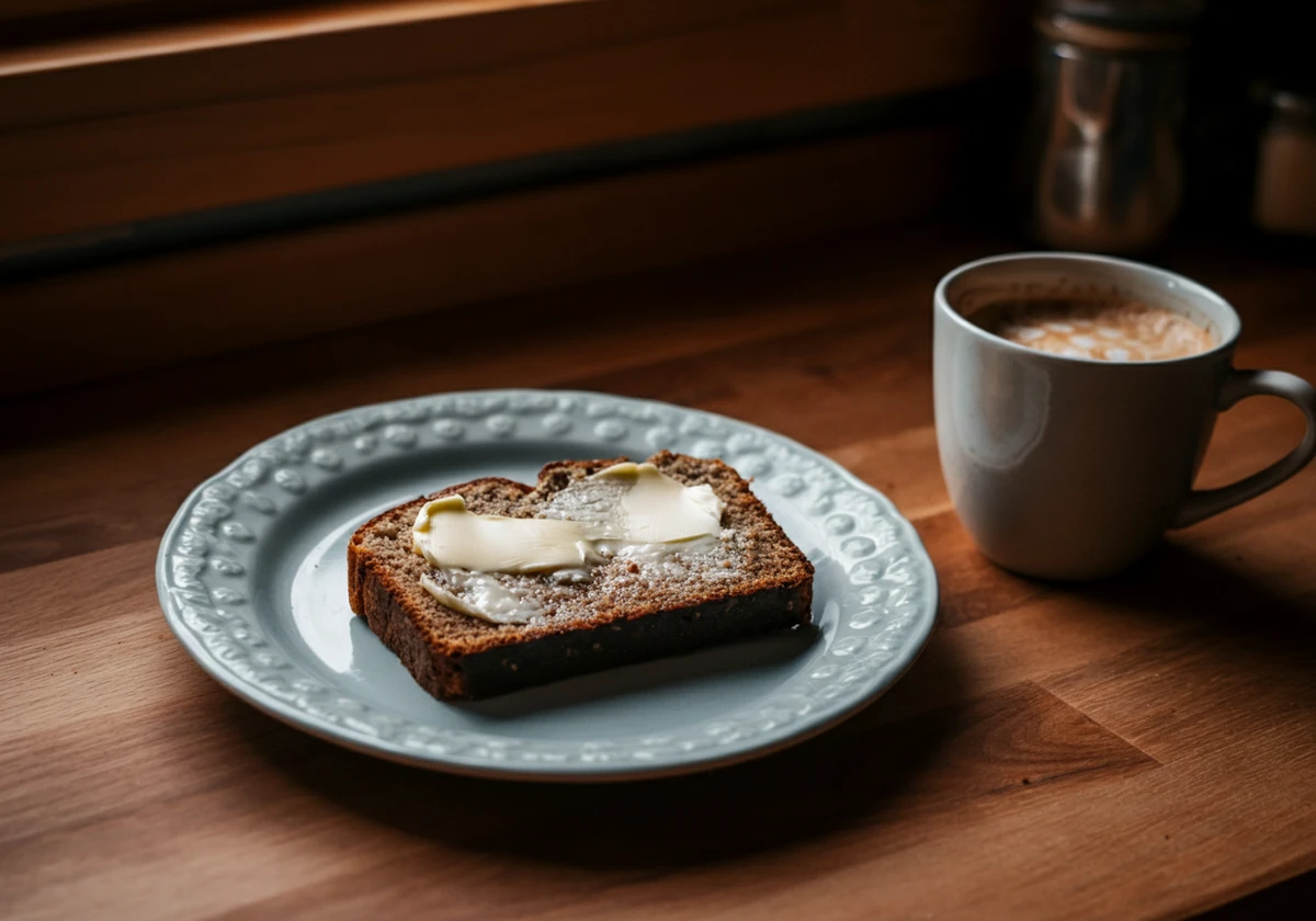 Skive ketobrød med smør og ost til morgenkaffen