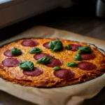 Lavkarbo pizza oppskrift: sprø fathead-pizza med basilikum