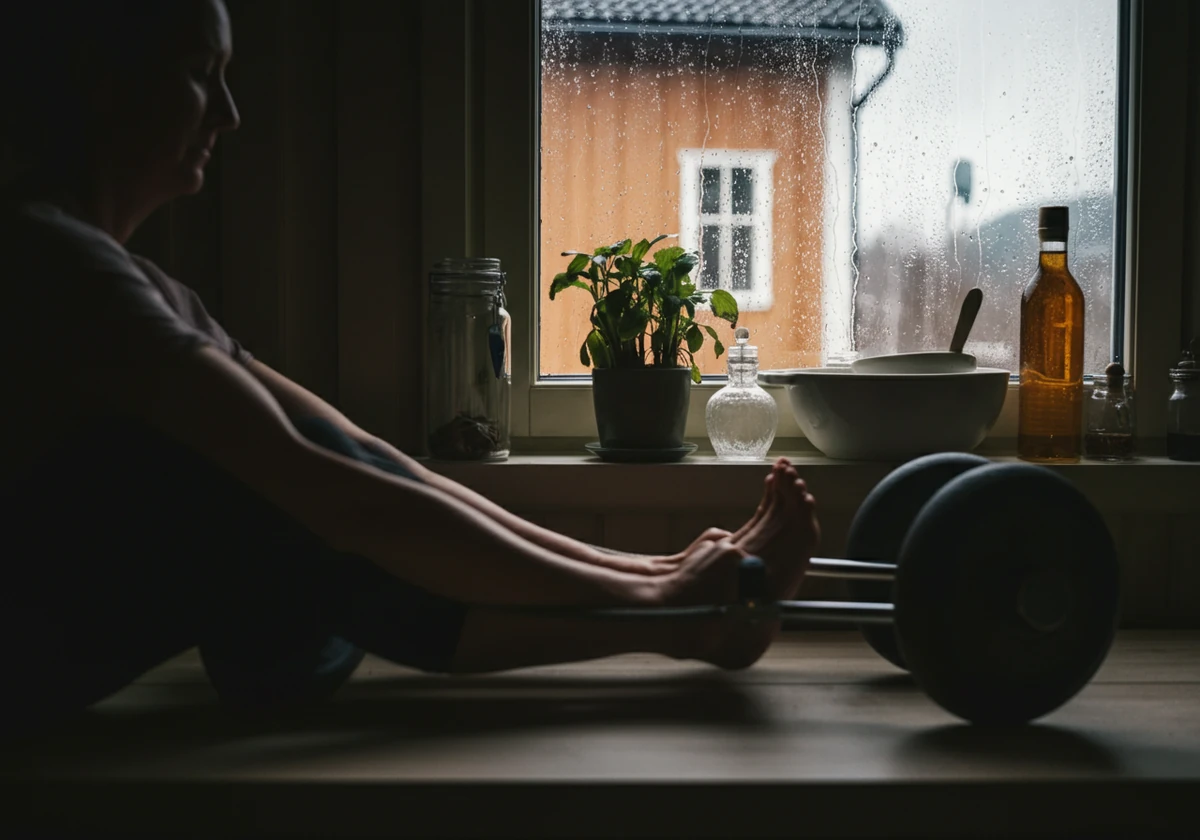 Innendørs trening en regnfull ettermiddag i Bergen