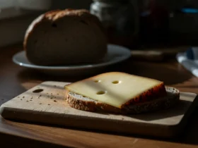 Brunost og blodsukker: brunost på brødskive til frokost