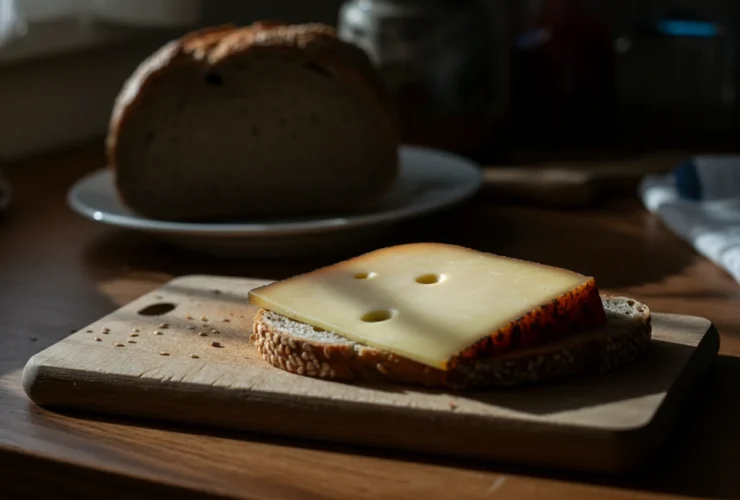 Brunost og blodsukker: brunost på brødskive til frokost