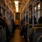 Overfylt trikk i vinterkulde illustrerer risikoen for forkjølelse og kollektivtransport