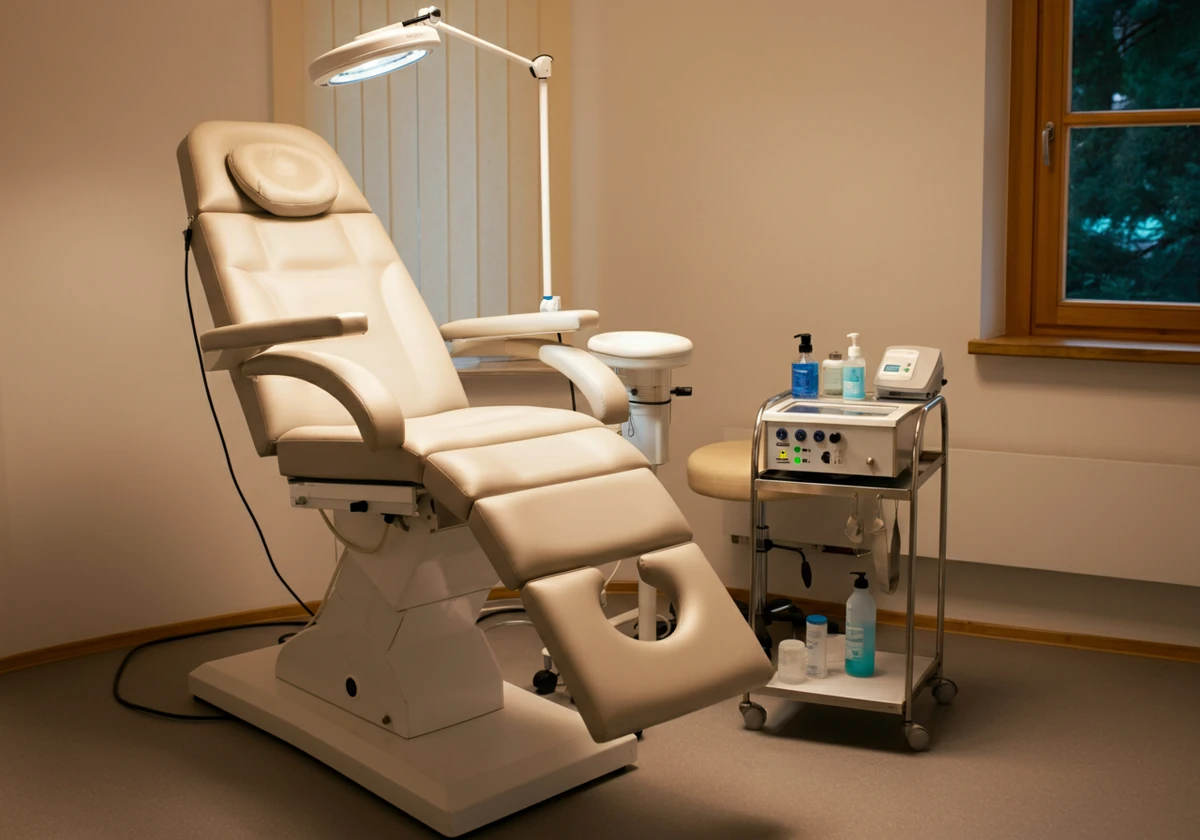 Hygienisk podologirom med utstyr til behandling av innvokst tånegl