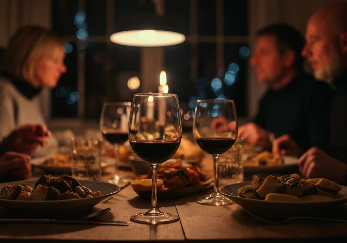 Julebord med vin og rik mat, starten på behovet for restitusjon