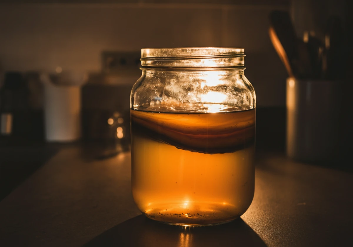 Hjemmelaget kombucha under gjæring