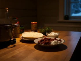 Taco fredag og metabolisme: norsk familie samlet rundt tacobord om kvelden